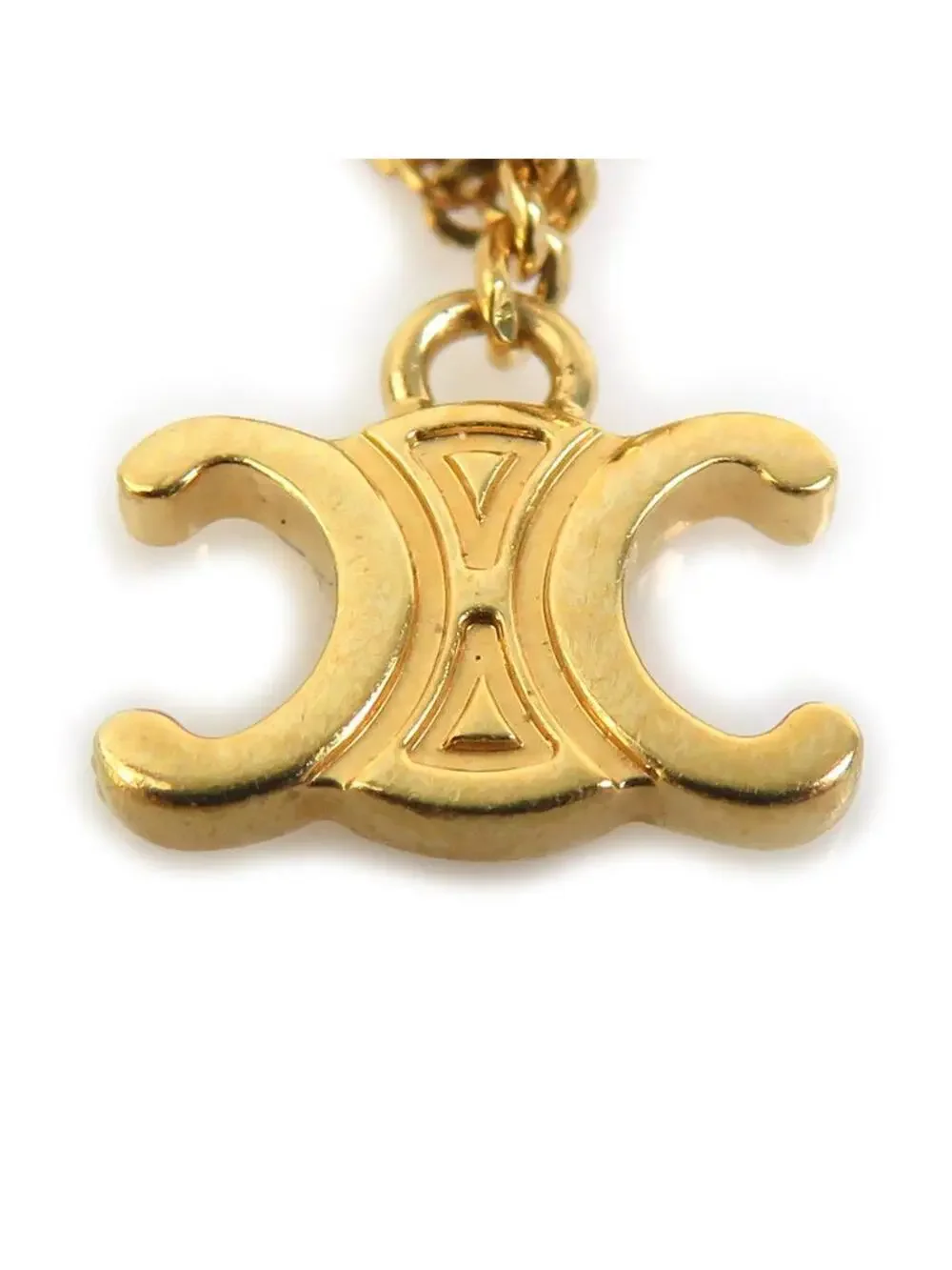Auth Celine Triomphe Necklace Gold #303001C32B